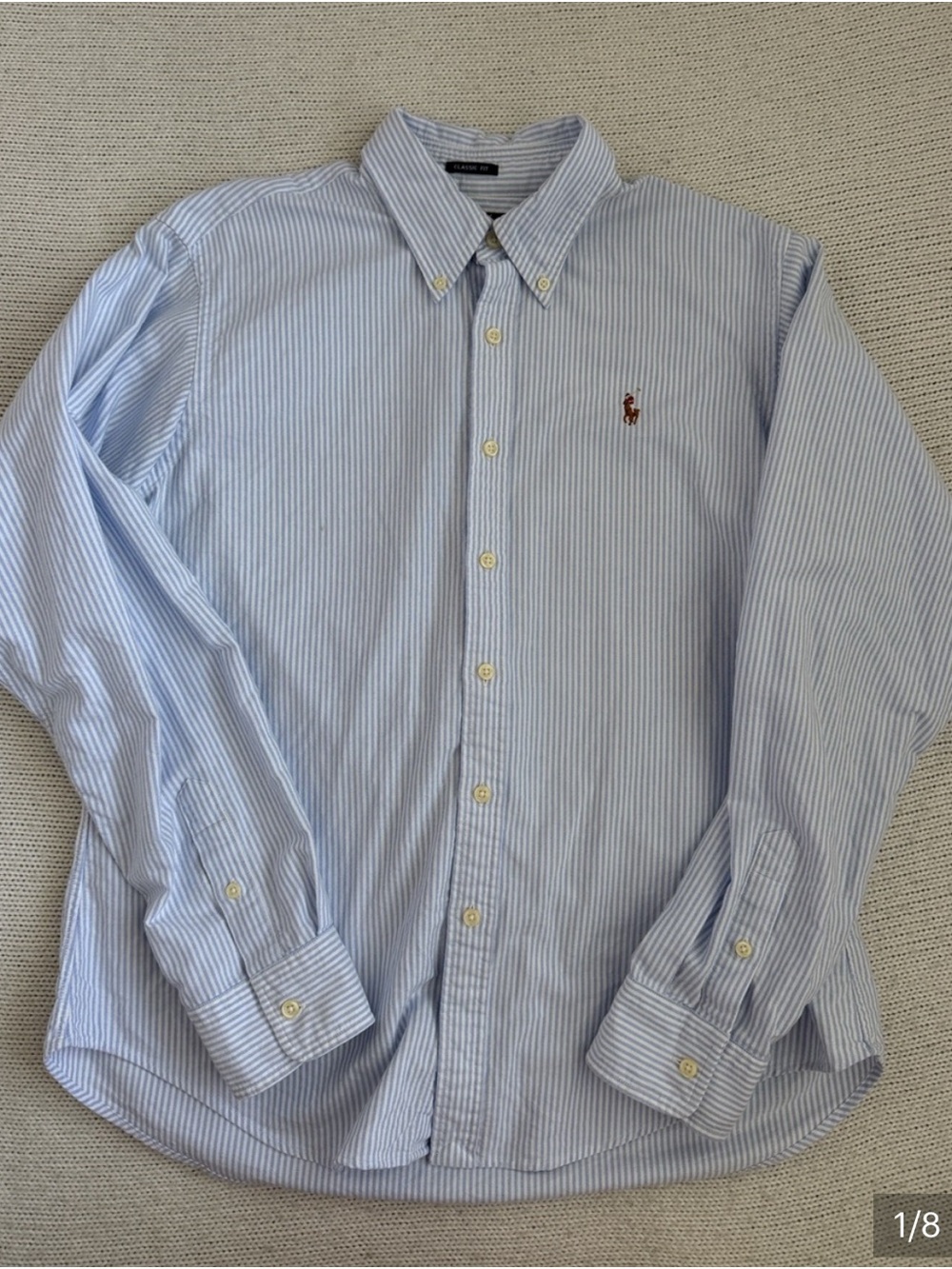 Polo by Ralph Lauren Light Blue & White Striped Button-Down Shirt